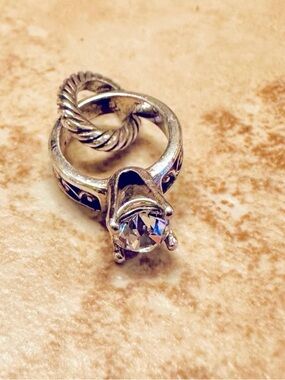 💍 BRIGHTON CHARM! Silver Ring with Clear Faceted Stone